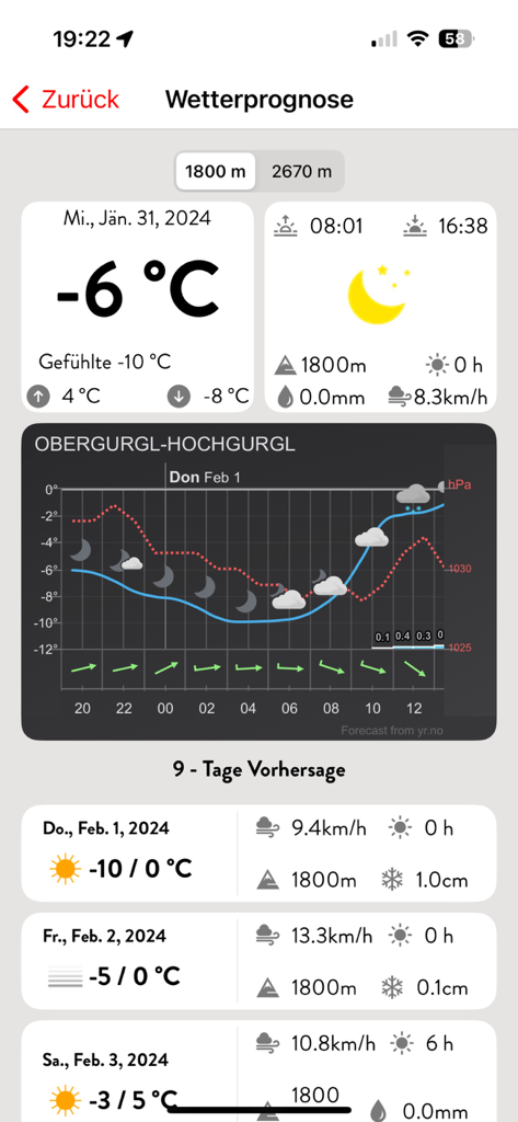 iSKI Austria - Ski & Snow - Detaillierte Wettervorhersage und Temperaturbereichte für österreichische Skigebiete in der iSKI App.