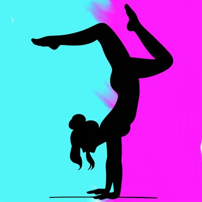 a woman doing a handstand