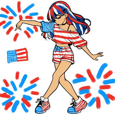realistic girl danceing