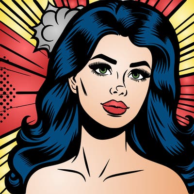 pop art style woman