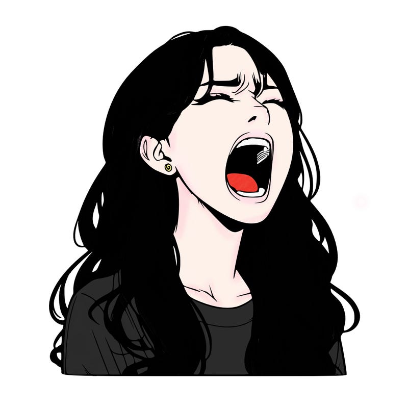 screaming realistic, girl