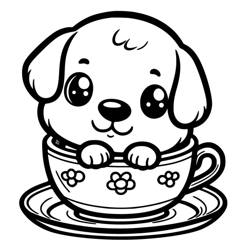 puppy in teacup
