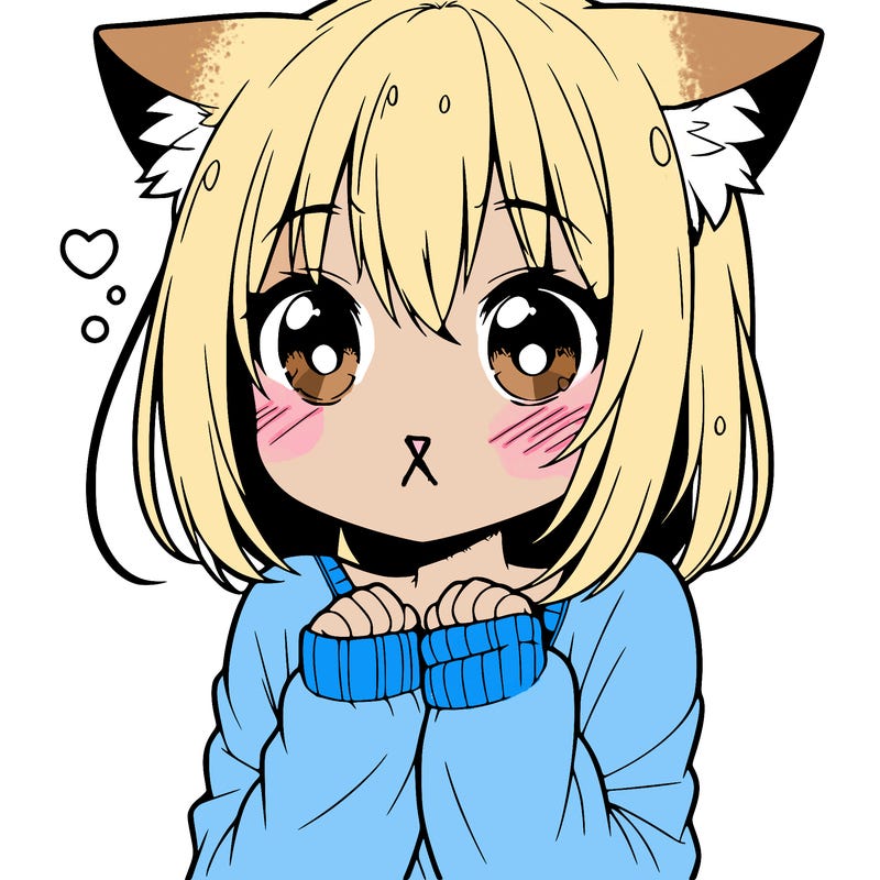 shy anime catgirl