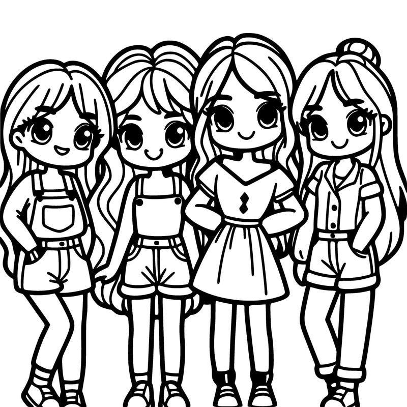 a group of four girls