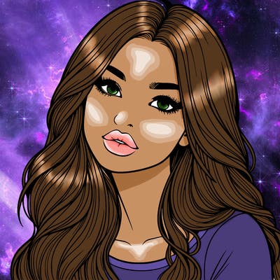 realistic girl with hair on her hair and lips