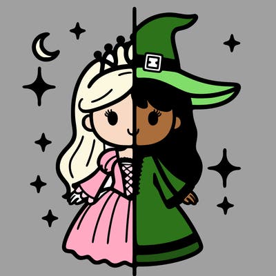 split princess and witch