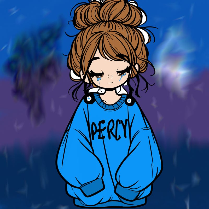 girl with baggy sweatshirt and messy bun