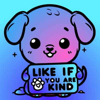 make a sign that says like if you are kind with a cute little dog