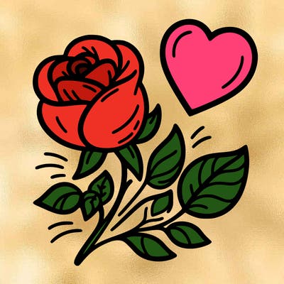 rose and heart