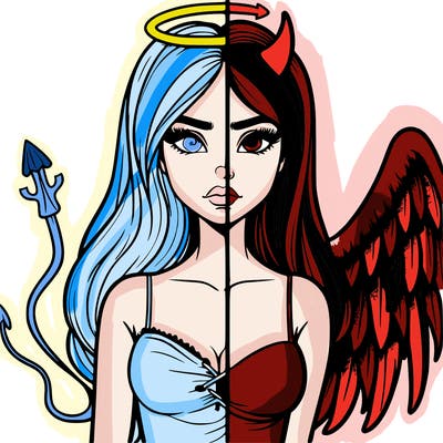 devil vs angel realistic girl