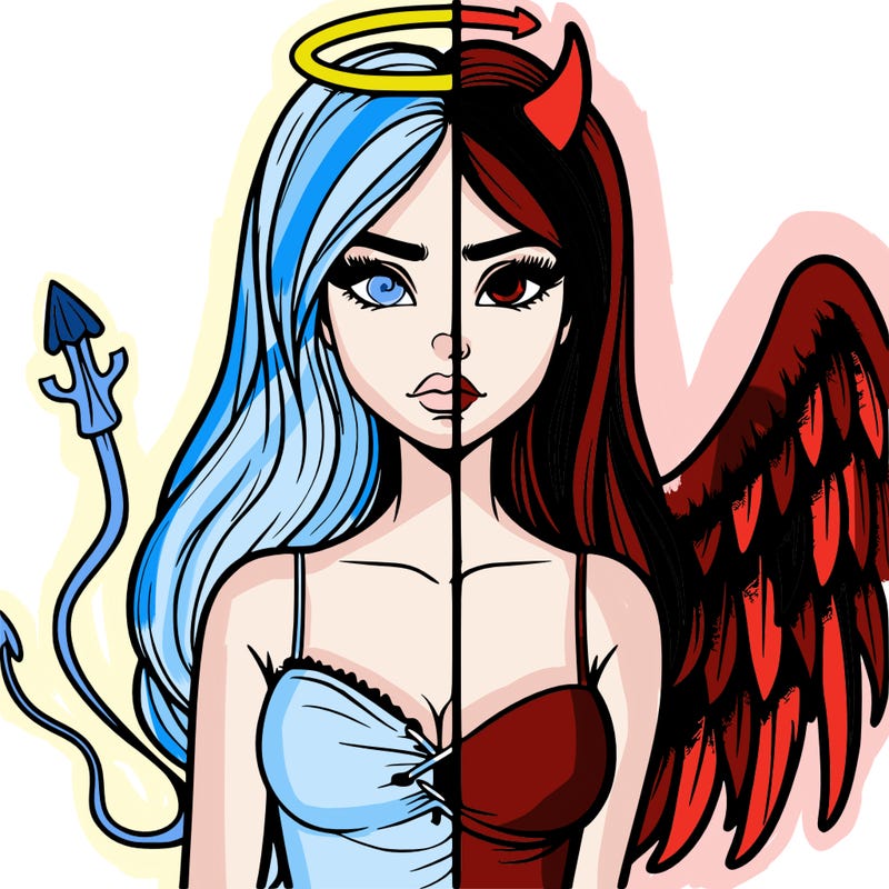 devil vs angel realistic girl