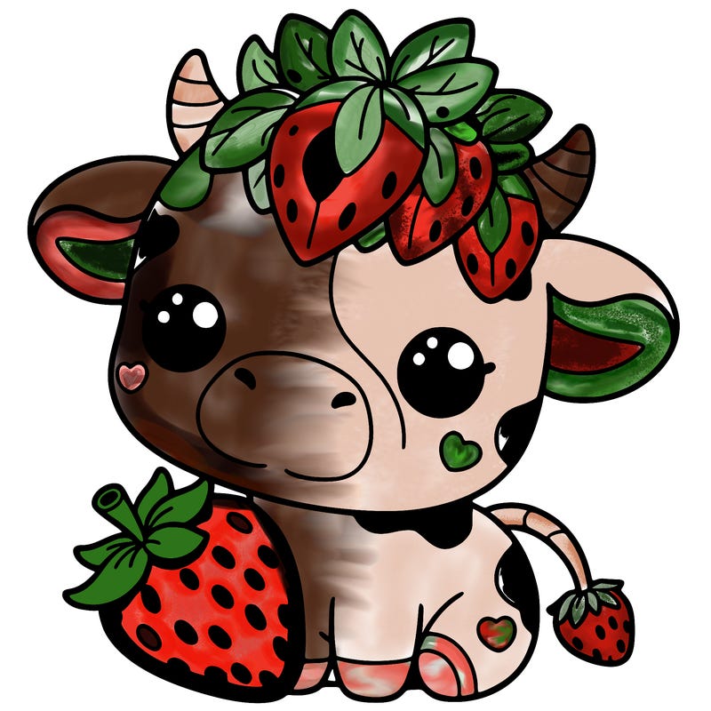 cute strawberry cow