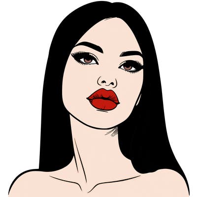 realistic woman with full lips