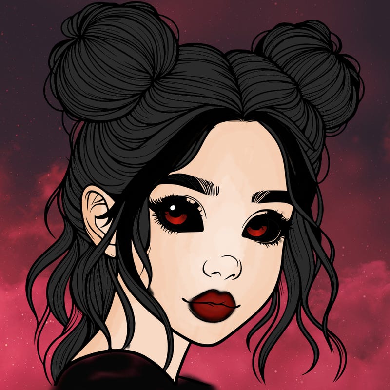 realistic girl with hair buns on her head