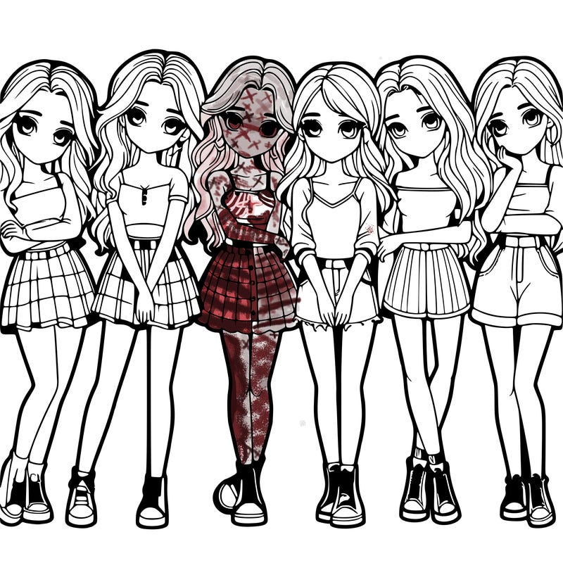 a group of girls realistic