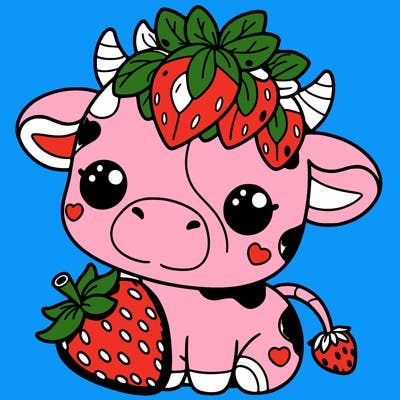 cute strawberry cow