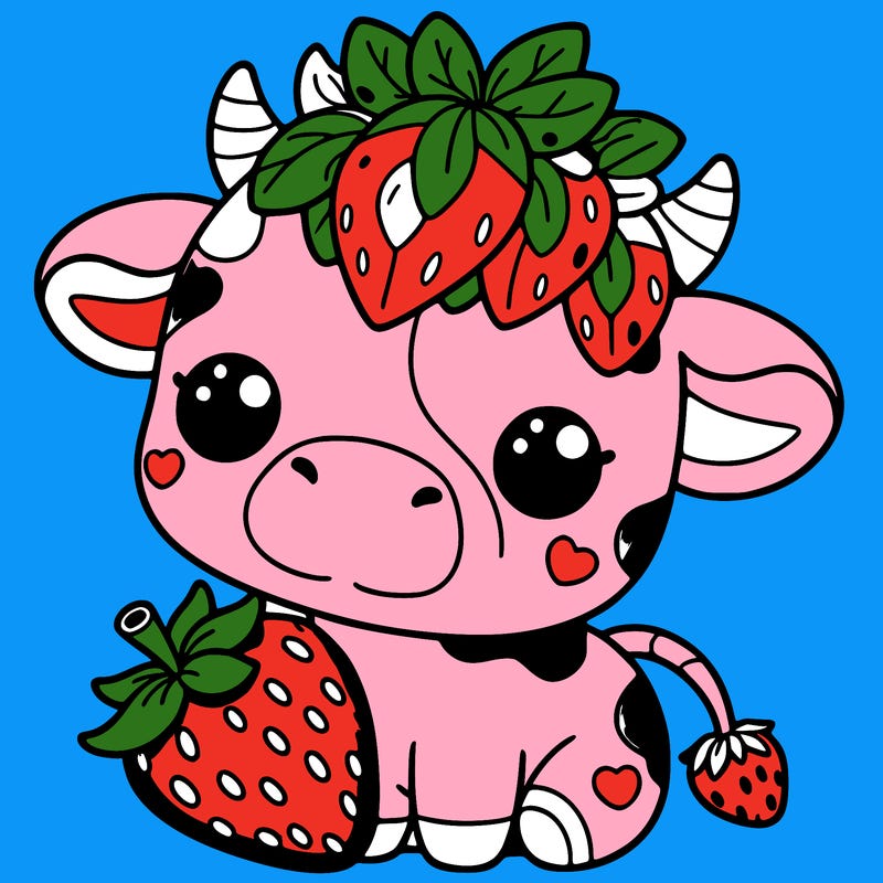 cute strawberry cow