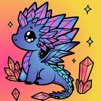 little cute crystal dragon