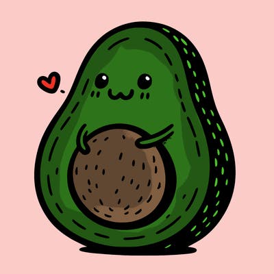 an avocado hugging an avocado