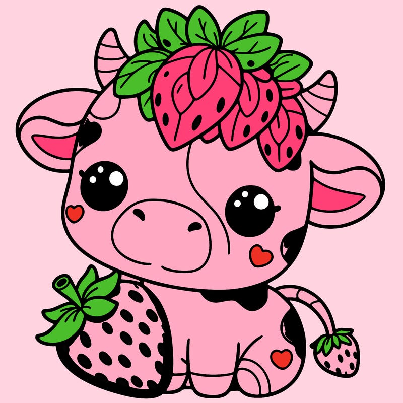 cute strawberry cow