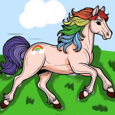 beautiful horse running