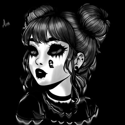 realistic girl with spacebuns