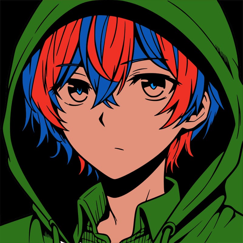anime guy in hoodie