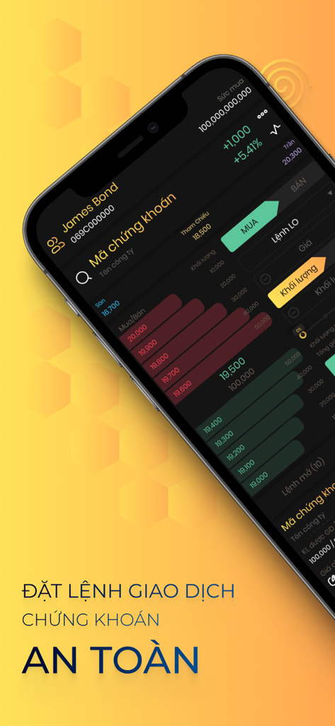 SHTrading: Đầu Tư Chứng Khoán - Mobile interface of the SHTrading app for secure stock trading in the Vietnamese market