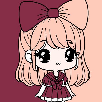 cute little girl with bows and navy blue hair