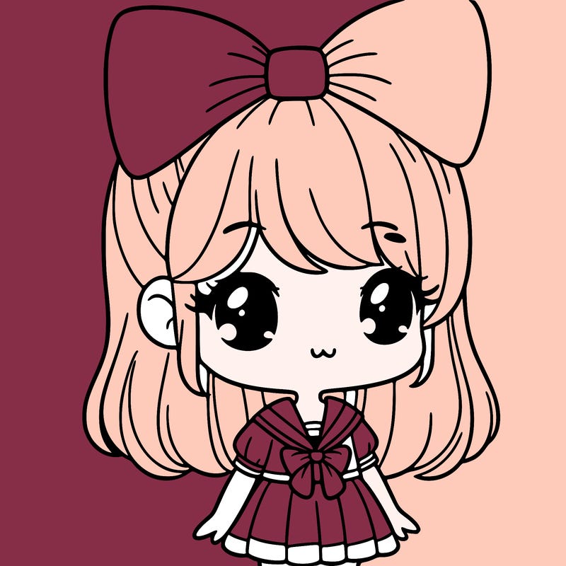 cute little girl with bows and navy blue hair