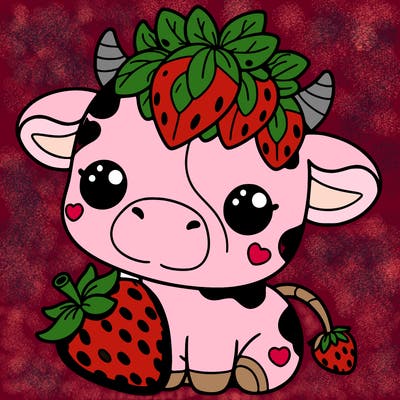 cute strawberry cow