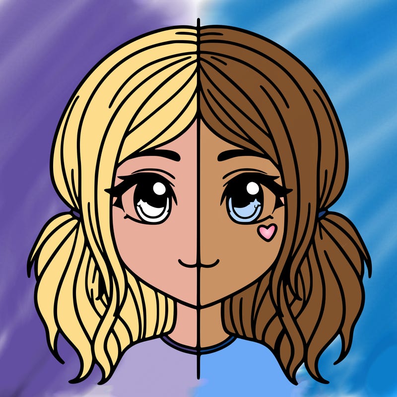 split girl just the face