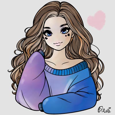 a beautiful girl in a big sweatshirt