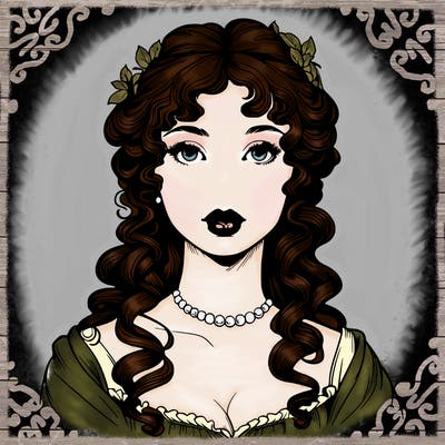 realistic regency era girl with lips
