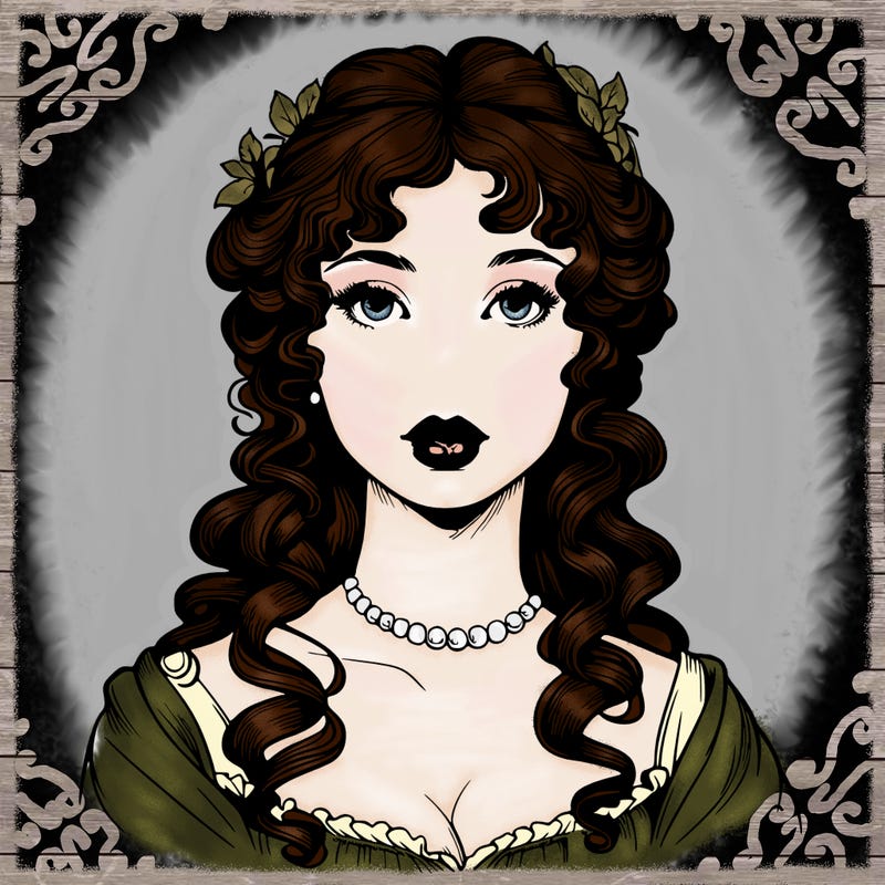 realistic regency era girl with lips