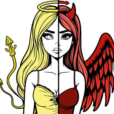 devil vs angel realistic girl