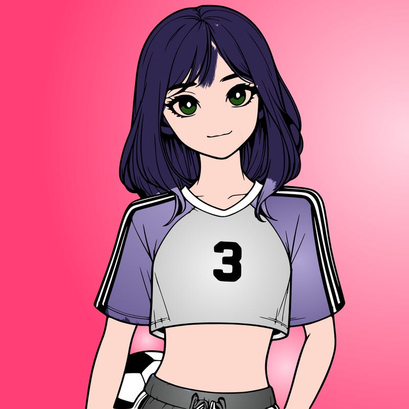 realistic girl wearing soccer jersey