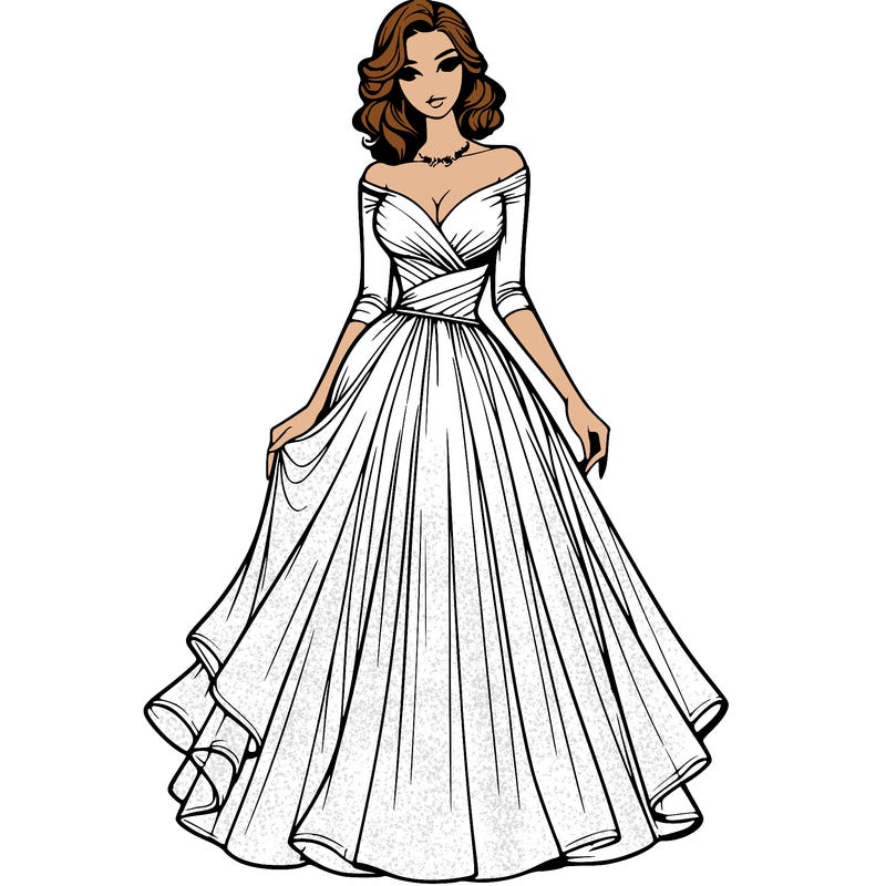 realistic woman in a beautiful dress