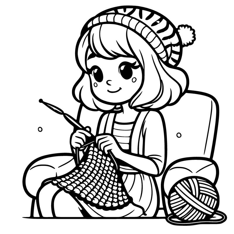 woman crocheting