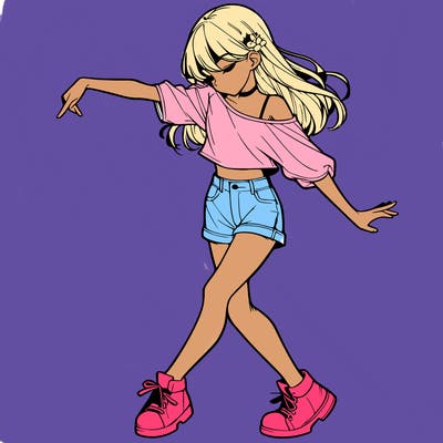 realistic girl danceing