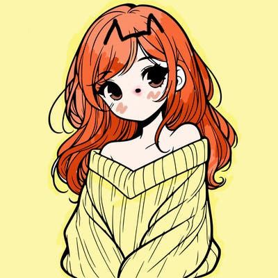shy pretty girl wearing a sweater that is falling off one shoulder portrait