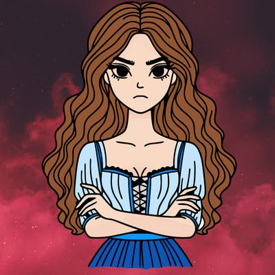 women in a dress with her arms crossed and a straight face