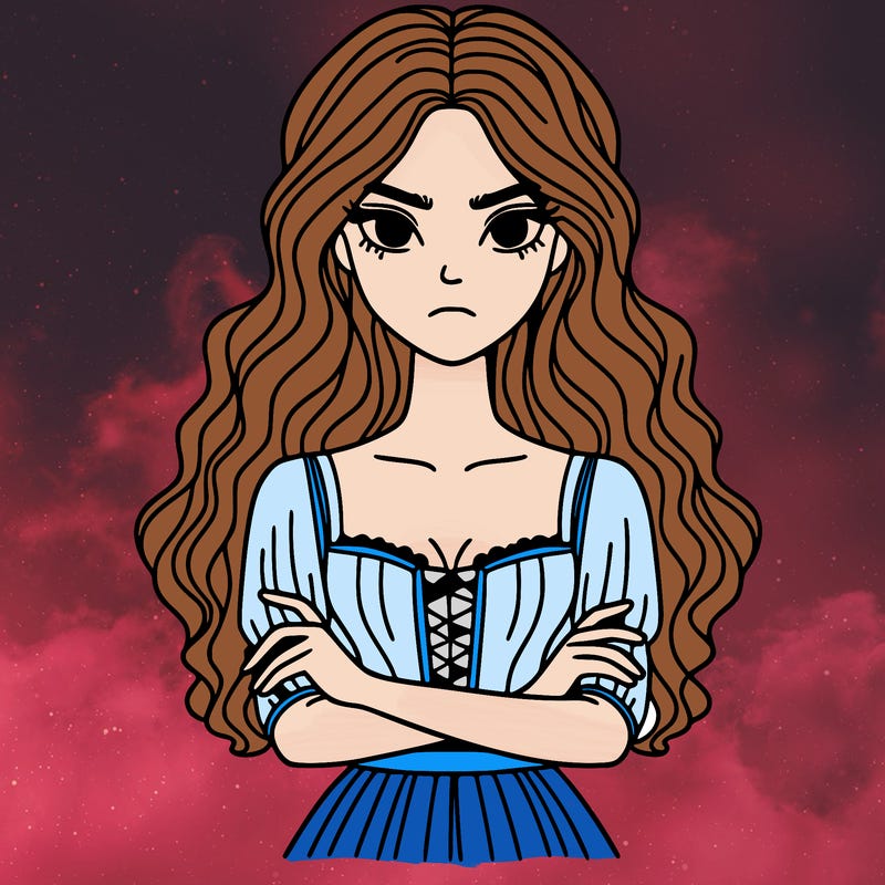 women in a dress with her arms crossed and a straight face