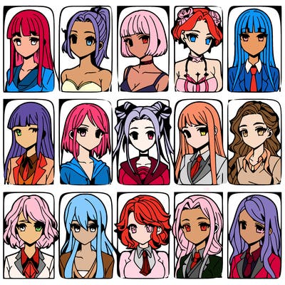 girls that look diffrent anime