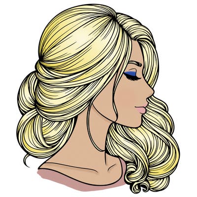 realistic woman's head & hair