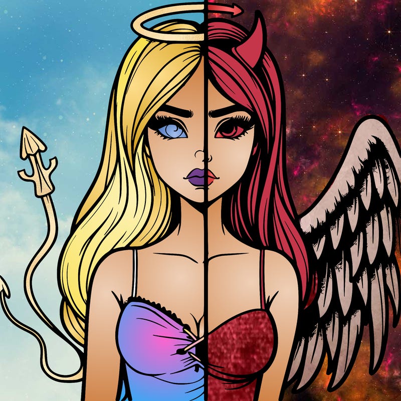 devil vs angel realistic girl