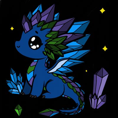 little cute crystal dragon