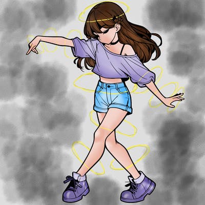 realistic girl danceing