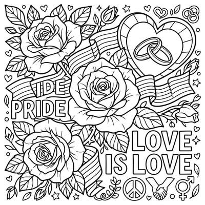 Immerse yourself in a beautiful blend of nature and celebration with this Grandiflora Roses and Pride Month coloring page. This intricate design invites you to honor love, diversity, and community through the joy of coloring.