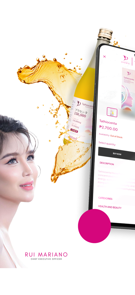 Fairy God Barbie - A smartphone displaying the Fairy God Barbie app product page for a premium beauty supplement